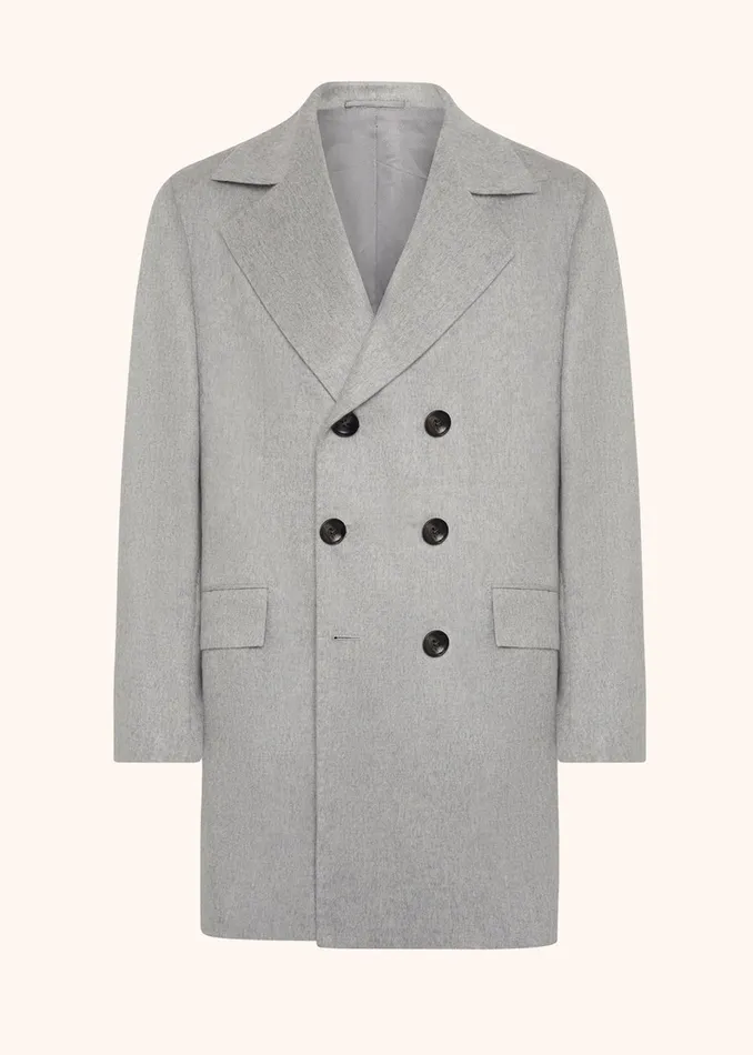 Kiton Outerwear DOUBLEBREASTED BRUSHED CASHMERE COAT 8211 Men