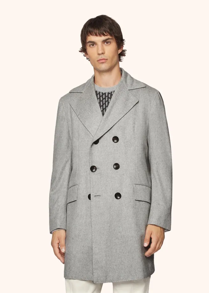 Kiton Outerwear DOUBLEBREASTED BRUSHED CASHMERE COAT 8211 Men