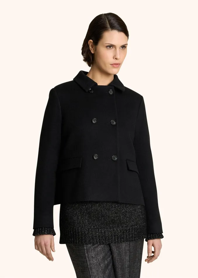 Kiton Outerwear MONOCHROME CASHMERE PEA COAT 8211 Women Kiton Outerwear MONOCHROME CASHMERE PEA COAT 8211 Women