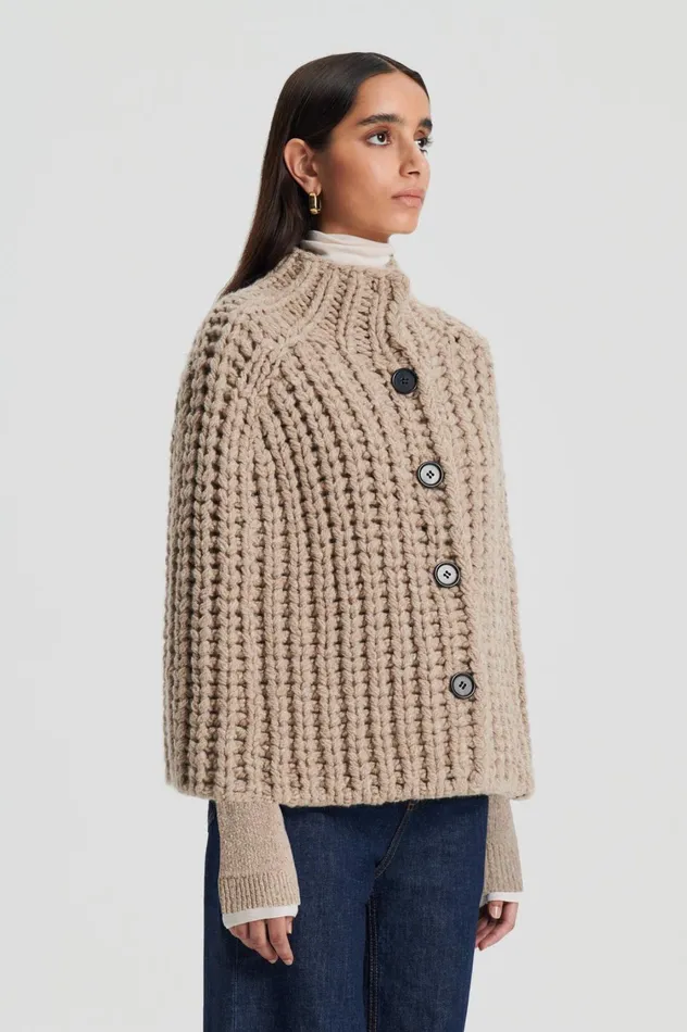 Knitwear Women Scanlan Theodore HANDKNIT CAPE Taupe Knitwear Women Scanlan Theodore HANDKNIT CAPE Taupe