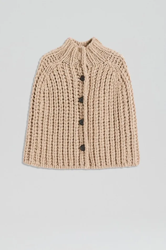 Knitwear Women Scanlan Theodore HANDKNIT CAPE Taupe Knitwear Women Scanlan Theodore HANDKNIT CAPE Taupe