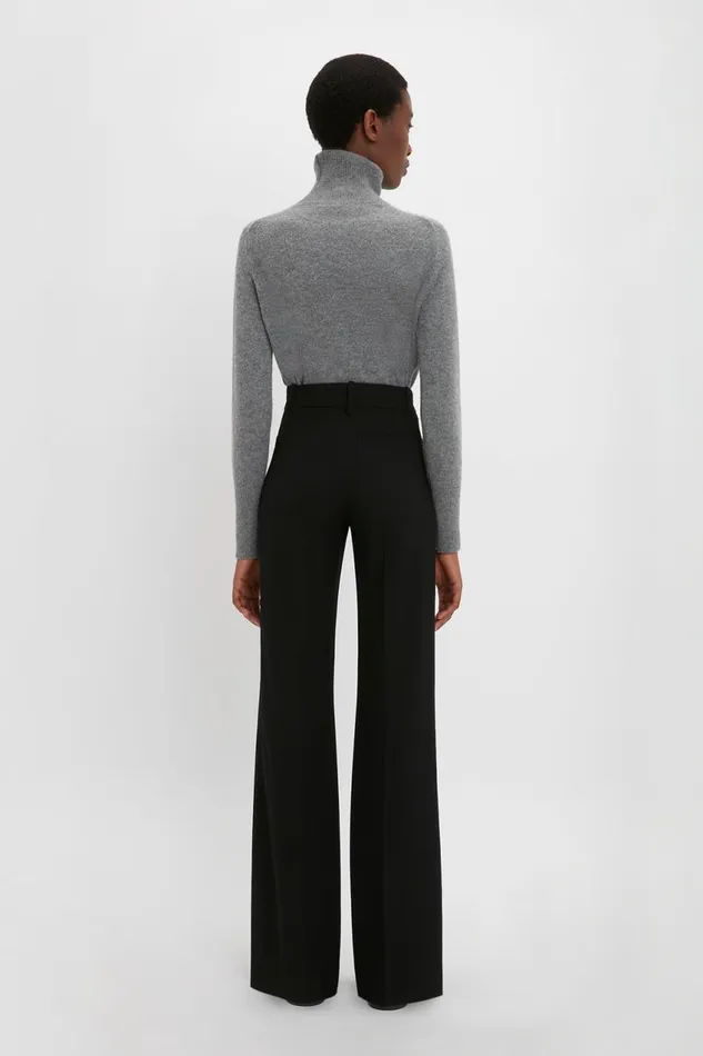 Knitwear Women Victoria Beckham Polo Neck Jumper In Grey Melange