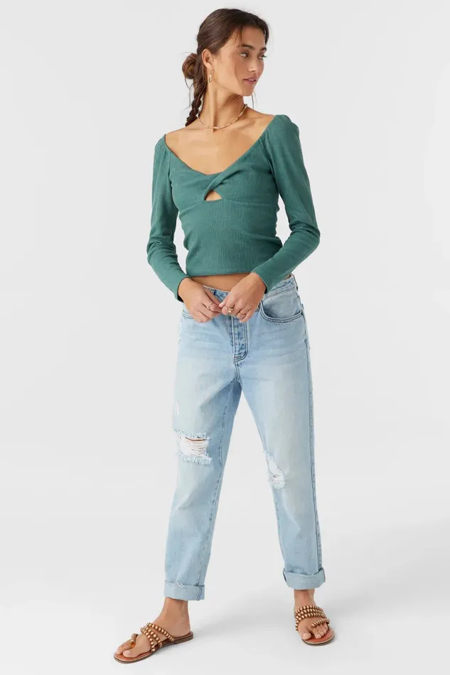 KRISTINA LONG SLEEVE TOP Silver Pine Women O039NEILL Clothing