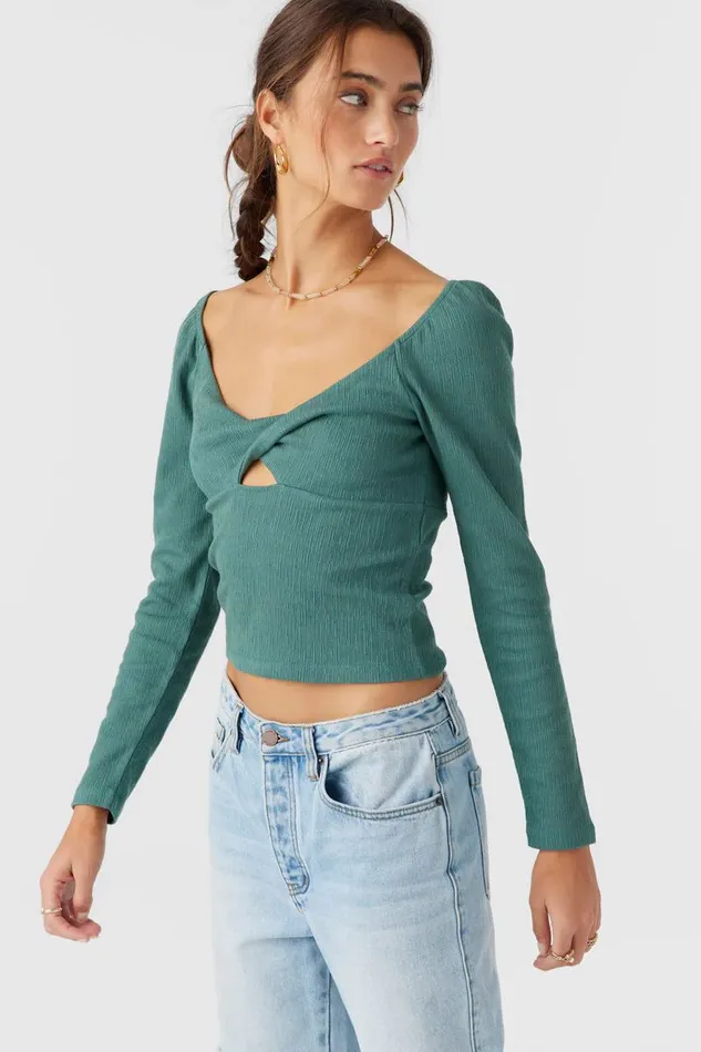 KRISTINA LONG SLEEVE TOP Silver Pine Women O039NEILL Clothing