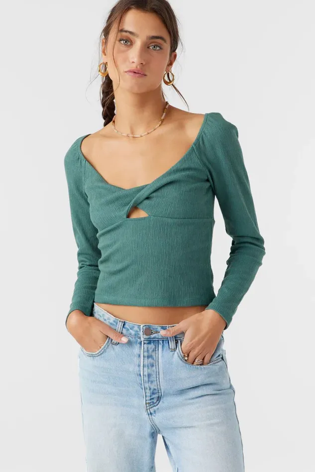 KRISTINA LONG SLEEVE TOP Silver Pine Women O039NEILL Clothing
