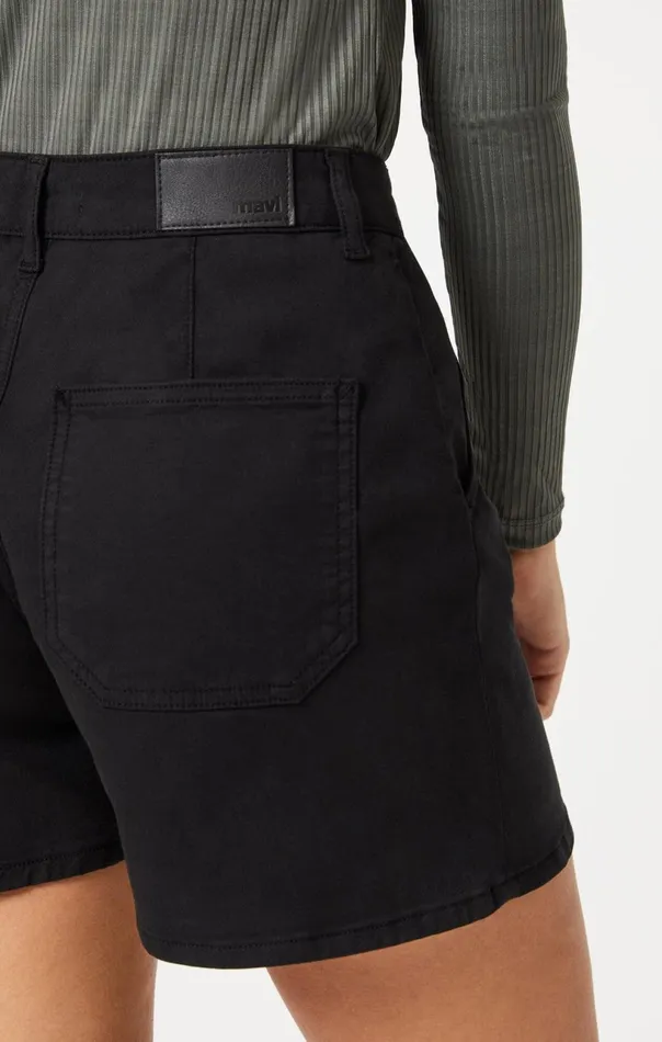 Kylie Shorts In Black Luxe Twill Women Mavi Jeans Shorts Kylie Shorts In Black Luxe Twill Women Mavi Jeans Shorts