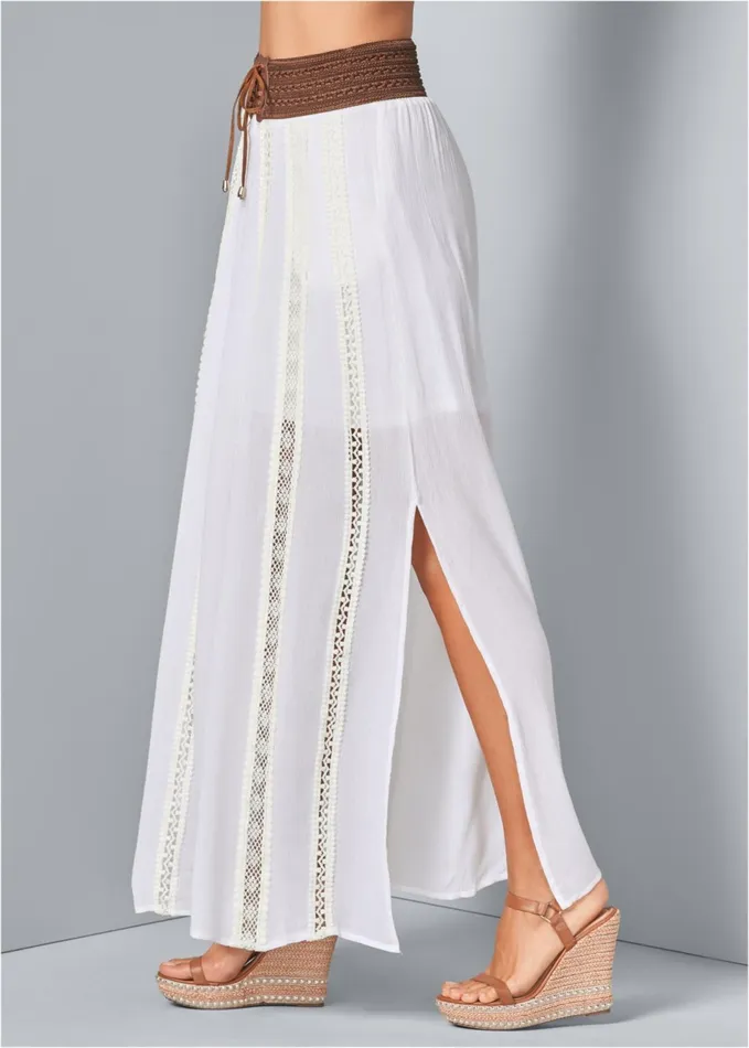 LACE DETAIL MAXI SKIRT Off White Women VENUS Maxi Skirts