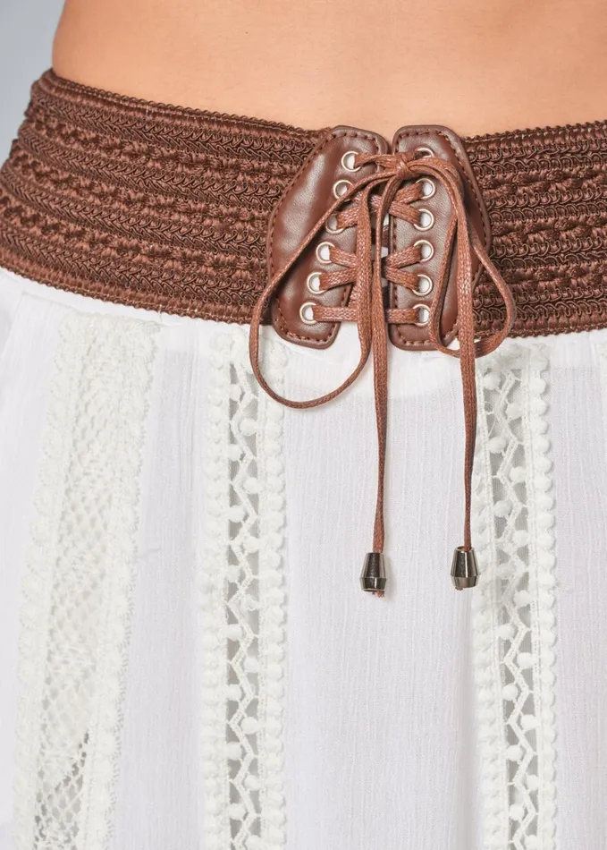 LACE DETAIL MAXI SKIRT Off White Women VENUS Maxi Skirts
