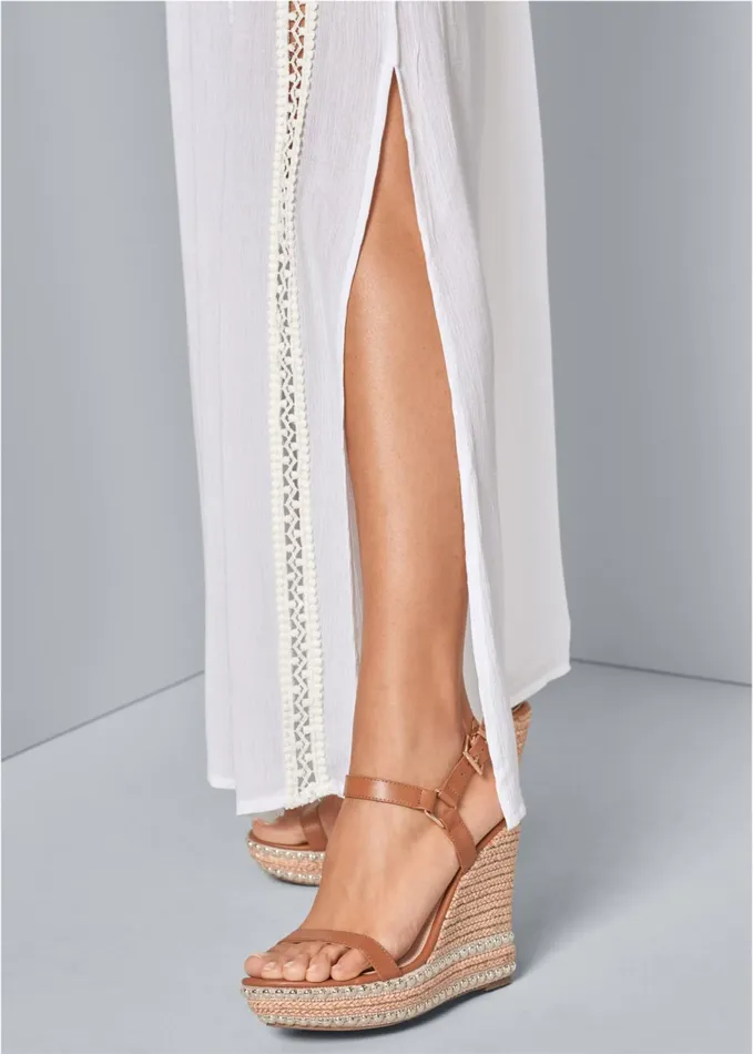 LACE DETAIL MAXI SKIRT Off White Women VENUS Maxi Skirts