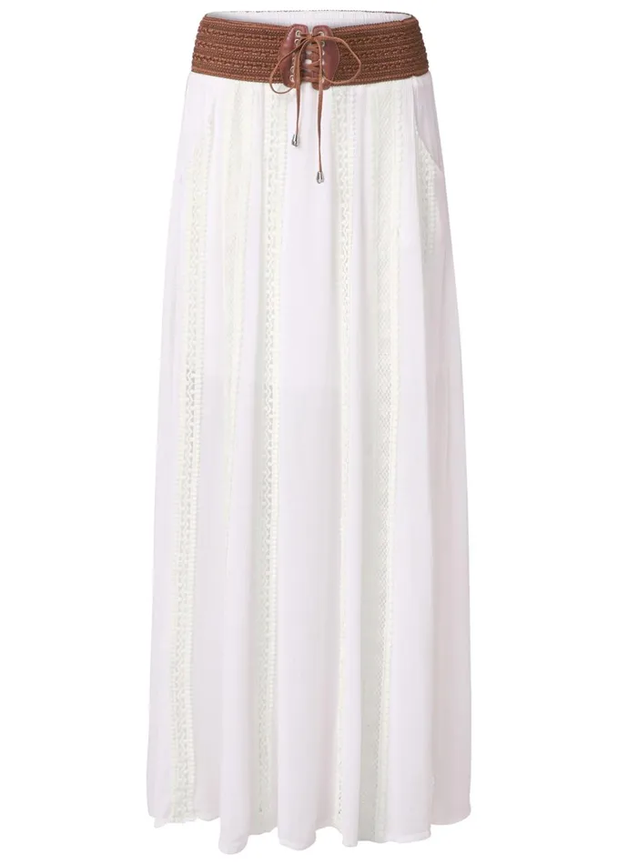 LACE DETAIL MAXI SKIRT Off White Women VENUS Maxi Skirts