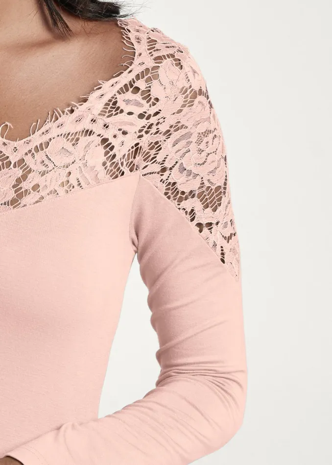 LACE TOP Light Pink Women VENUS Night Out Tops