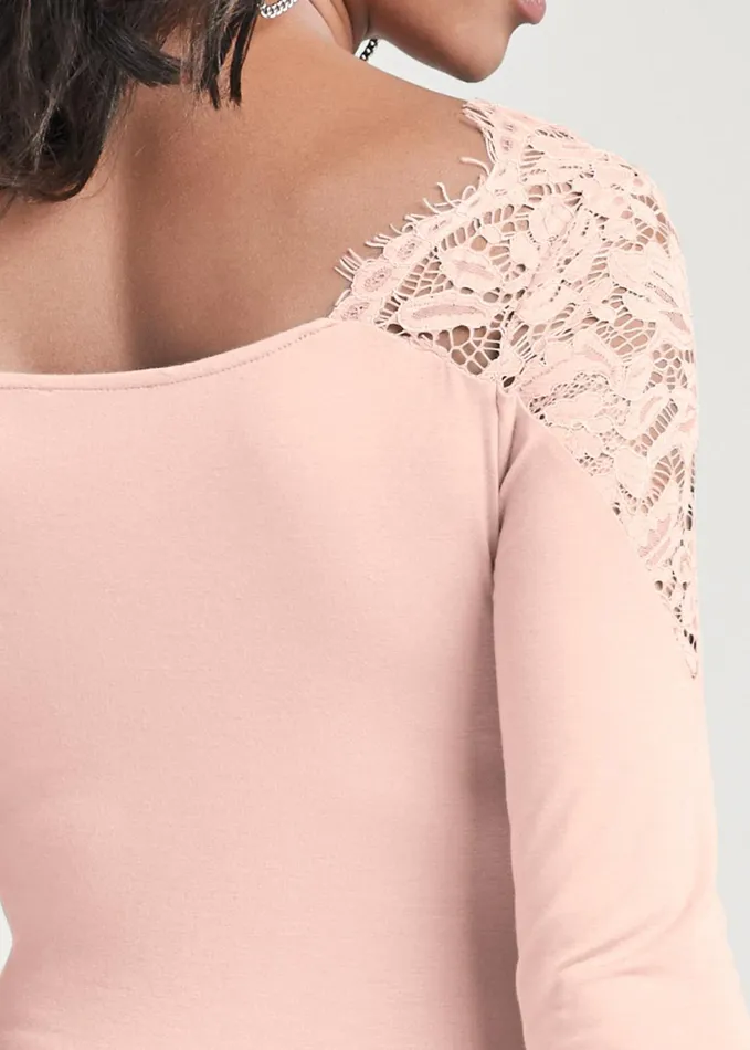 LACE TOP Light Pink Women VENUS Night Out Tops