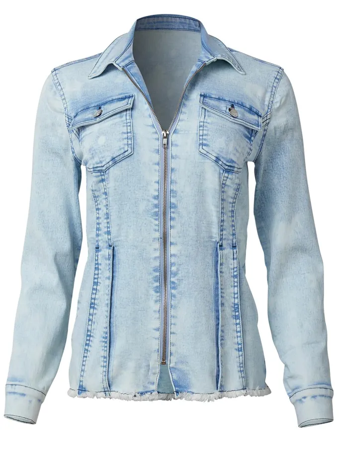 LACEUP BACK DENIM TOP Denim Multi Women VENUS Night Out Tops