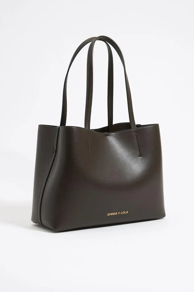 Large Olive Leather Chihuahua Shopper Bag Olive Women Bimba Y Lola Shoulder Bags