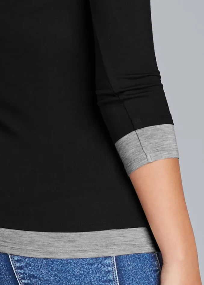 LAYERED CASUAL TOP Black Multi Women VENUS Casual Tops