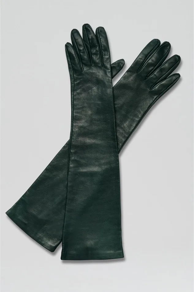 Leather Women Scanlan Theodore LEATHER GLOVES Dark Green Leather Women Scanlan Theodore LEATHER GLOVES Dark Green