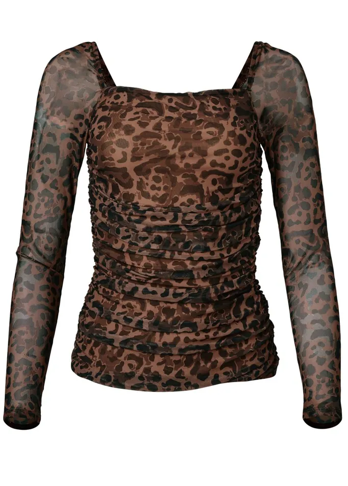 LEOPARD PRINT TOP Brown Multi Women VENUS Night Out Tops