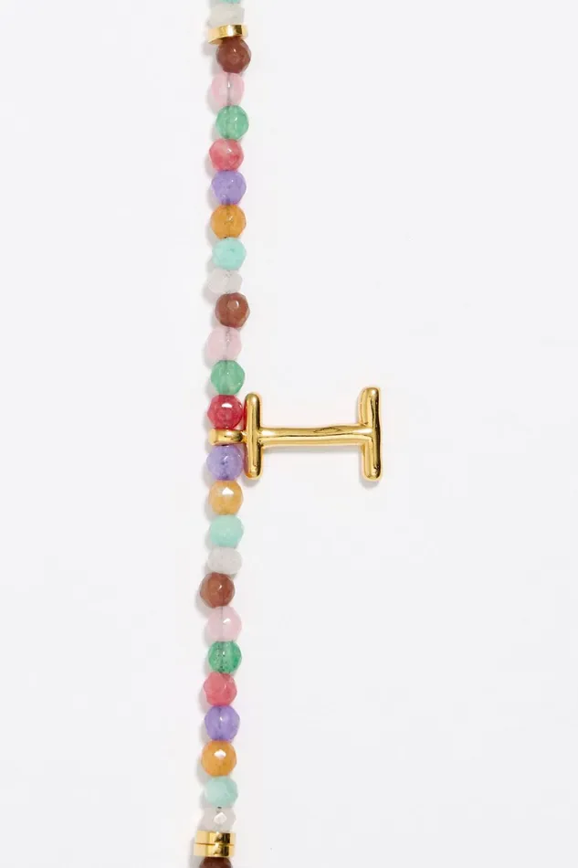 Letter I Multicolor Stones Bracelet Gold Women Bimba Y Lola Alphabet Letter I Multicolor Stones Bracelet Gold Women Bimba Y Lola Alphabet