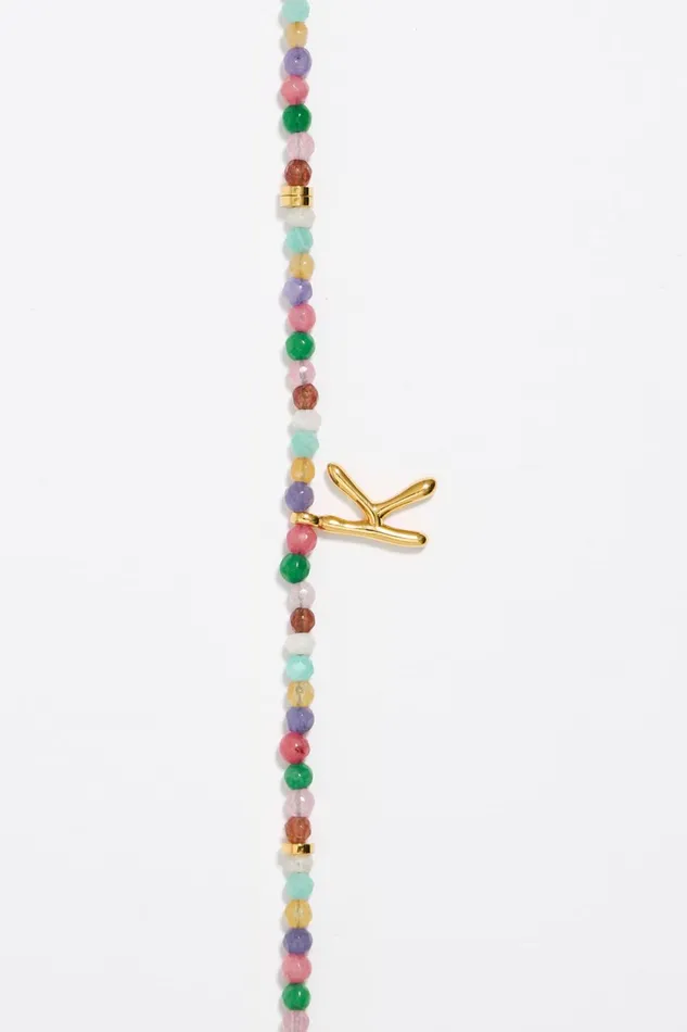 Letter K Multicolor Stones Necklace Gold Women Bimba Y Lola Alphabet Letter K Multicolor Stones Necklace Gold Women Bimba Y Lola Alphabet