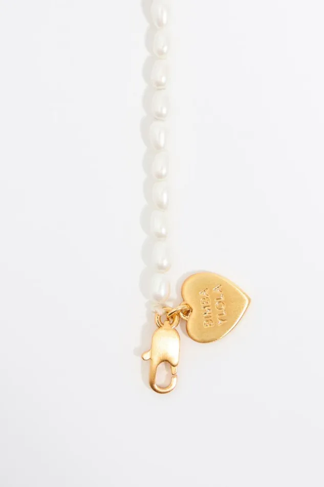 Letter P Heart And Pearl Necklace Gold Women Bimba Y Lola Alphabet Letter P Heart And Pearl Necklace Gold Women Bimba Y Lola Alphabet