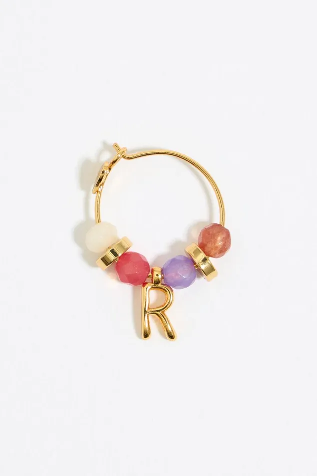 Letter R Multicolor Stones Earrings Gold Women Bimba Y Lola Alphabet Letter R Multicolor Stones Earrings Gold Women Bimba Y Lola Alphabet
