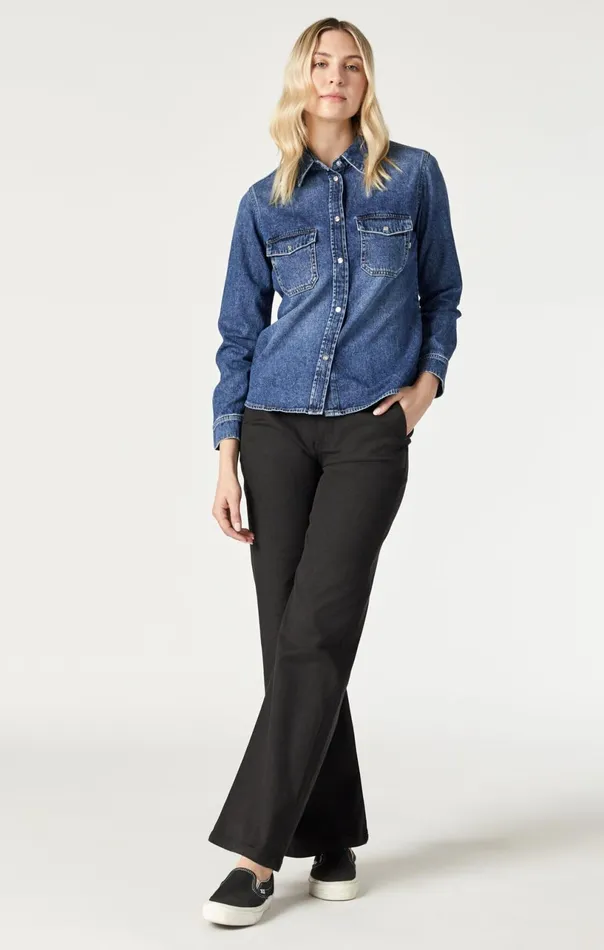 Levin SemiFitted Denim Shirt In Dark Blue Denim Women Mavi Jeans Denim Levin SemiFitted Denim Shirt In Dark Blue Denim Women Mavi Jeans Denim