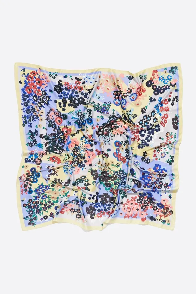 Lime Geometric Logo Floral Scarf Lime Women Bimba Y Lola Scarves Lime Geometric Logo Floral Scarf Lime Women Bimba Y Lola Scarves