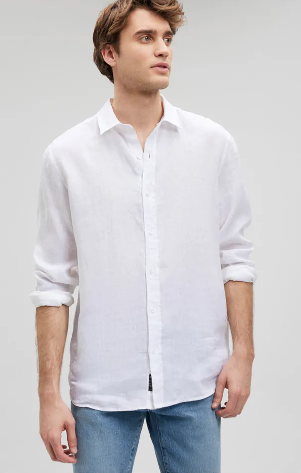 Linen ButtonUp Shirt In White Men Mavi Jeans TShirts Linen ButtonUp Shirt In White Men Mavi Jeans TShirts