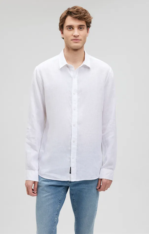 Linen ButtonUp Shirt In White Men Mavi Jeans TShirts Linen ButtonUp Shirt In White Men Mavi Jeans TShirts