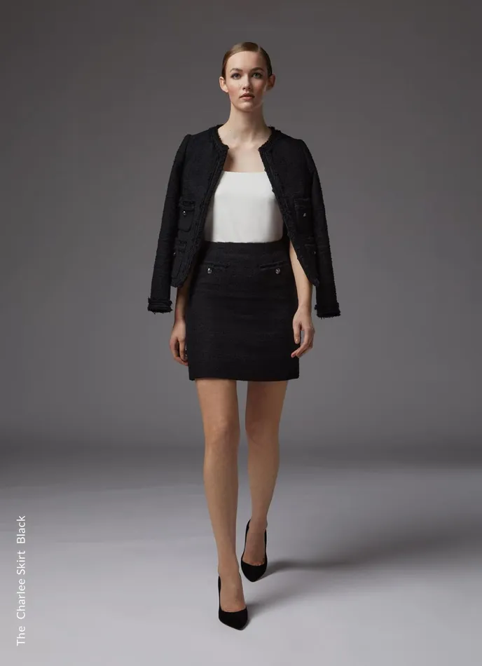 LK Bennett Charlee Cream Tweed Skirt Women Skirts