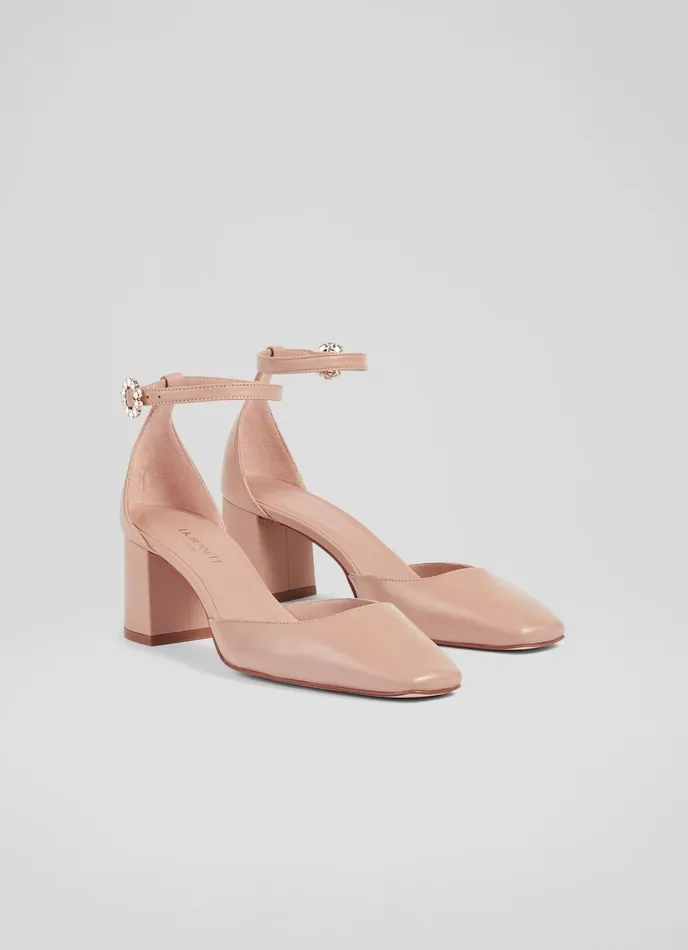 LK Bennett Darling Beige Leather D039orsay Courts Women Court Shoes