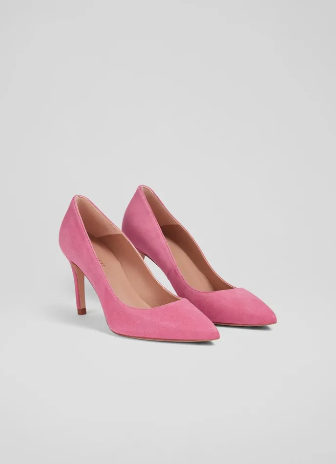 LK Bennett Floret Nutmeg Suede Pointed Toe Courts Women Court Shoes