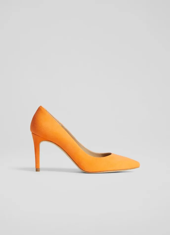 LK Bennett Floret Nutmeg Suede Pointed Toe Courts Women Court Shoes