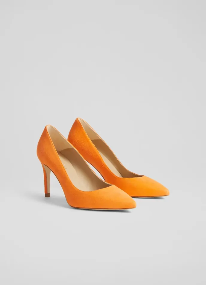 LK Bennett Floret Nutmeg Suede Pointed Toe Courts Women Court Shoes