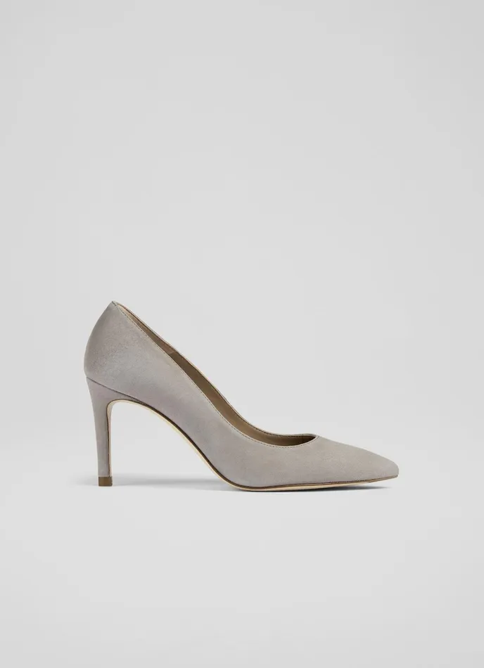LK Bennett Floret Nutmeg Suede Pointed Toe Courts Women Court Shoes