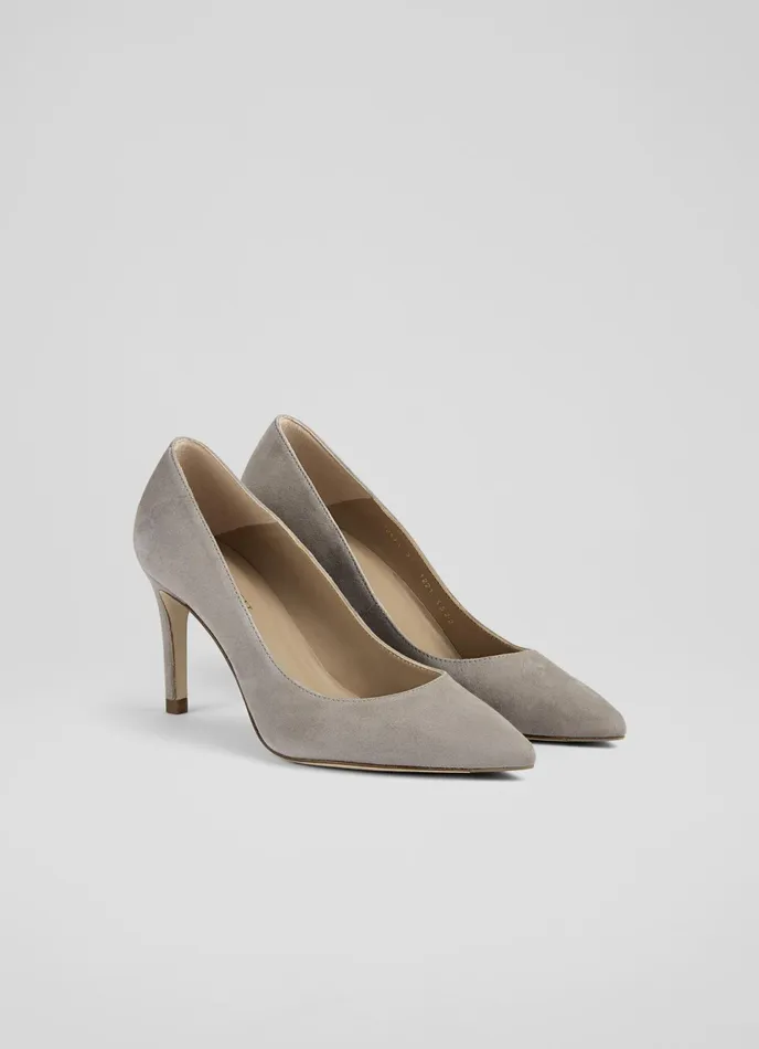 LK Bennett Floret Nutmeg Suede Pointed Toe Courts Women Court Shoes