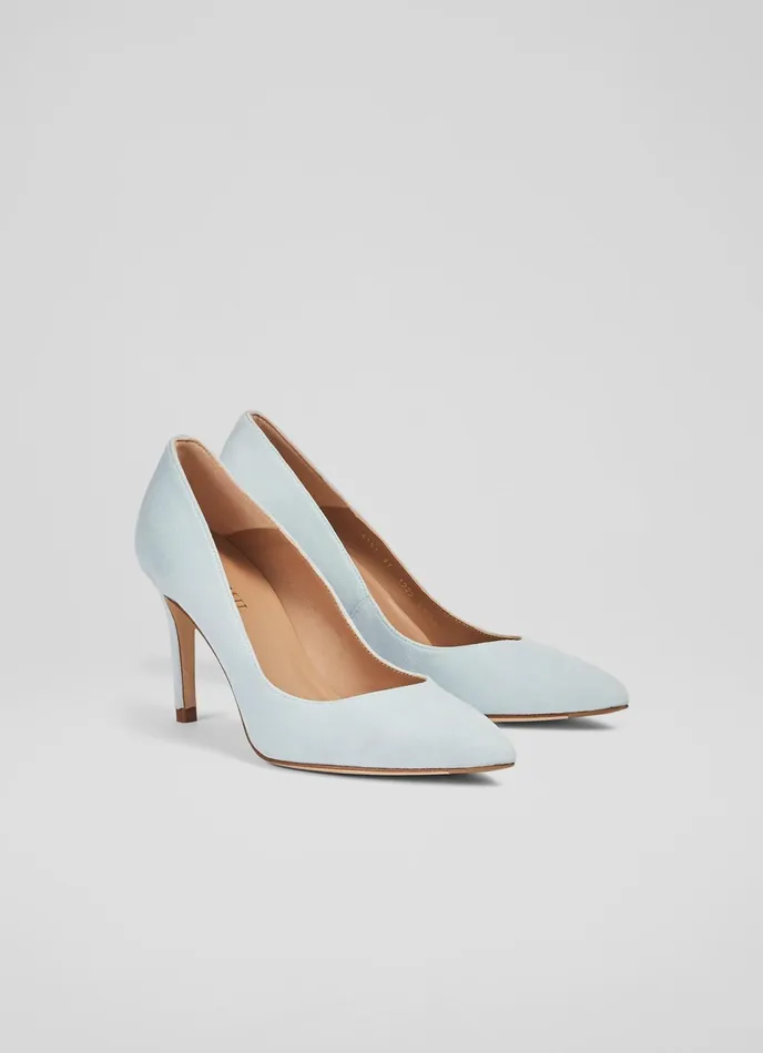 LK Bennett Floret Nutmeg Suede Pointed Toe Courts Women Court Shoes