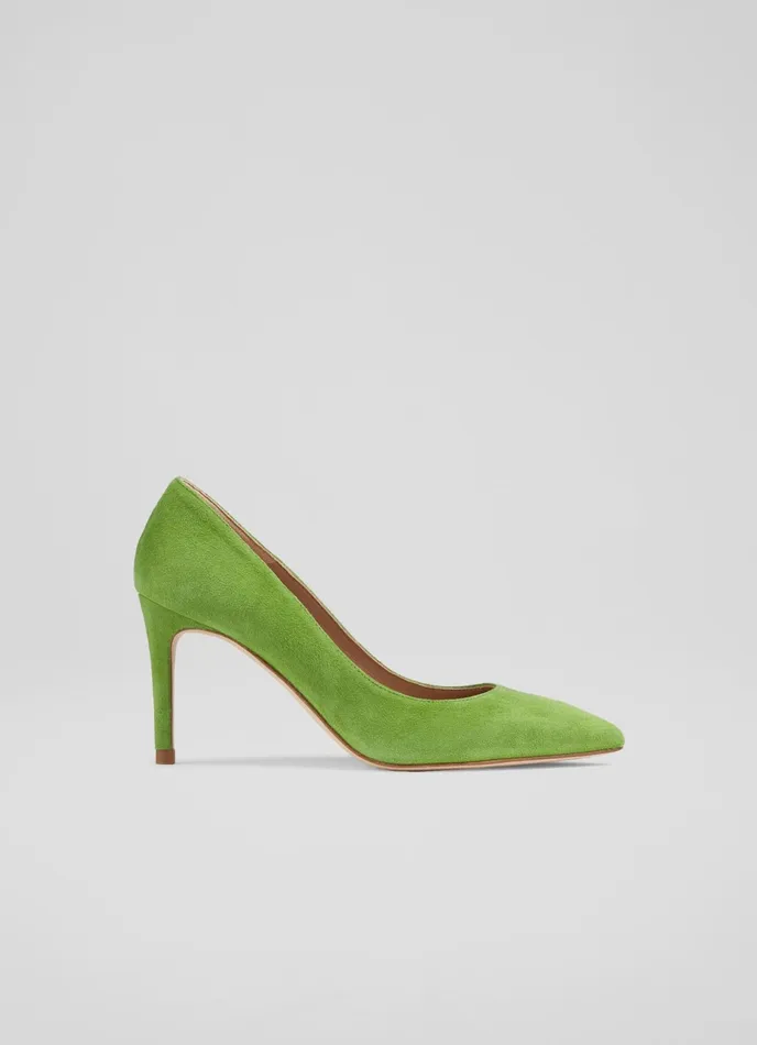 LK Bennett Floret Nutmeg Suede Pointed Toe Courts Women Court Shoes