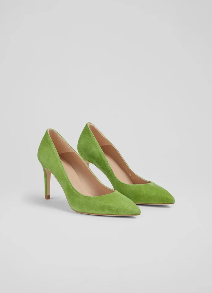 LK Bennett Floret Nutmeg Suede Pointed Toe Courts Women Court Shoes