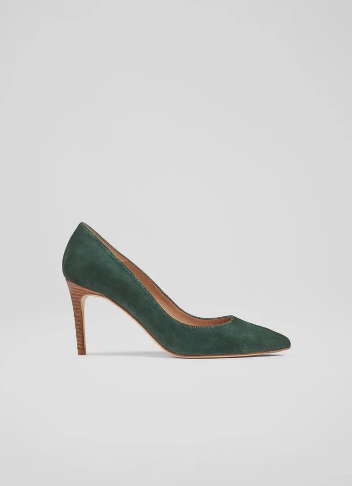 LK Bennett Floret Nutmeg Suede Pointed Toe Courts Women Court Shoes
