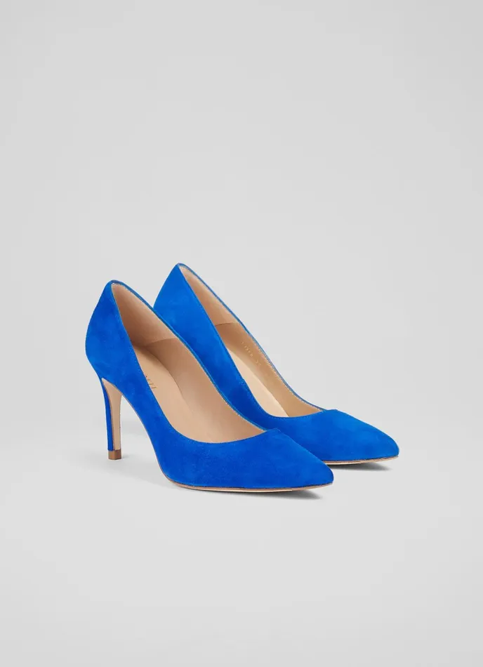 LK Bennett Floret Nutmeg Suede Pointed Toe Courts Women Court Shoes