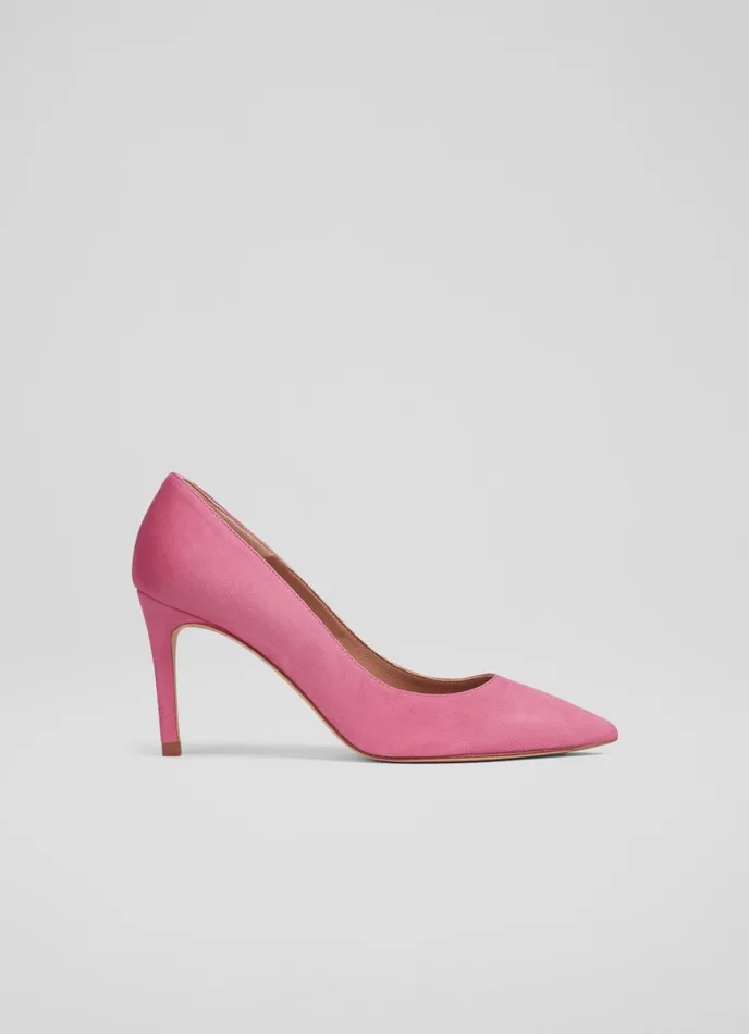 LK Bennett Floret Nutmeg Suede Pointed Toe Courts Women Court Shoes