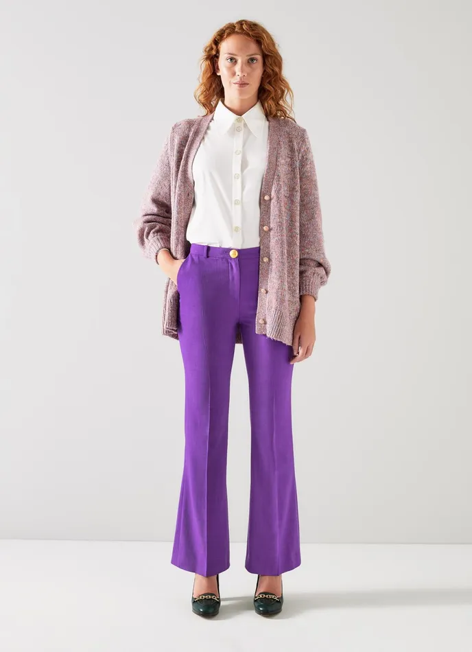 LK Bennett Kennedy Navy Lenzing Ecovero Viscose Blend Trousers Women Trousers