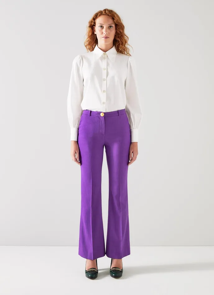 LK Bennett Kennedy Navy Lenzing Ecovero Viscose Blend Trousers Women Trousers