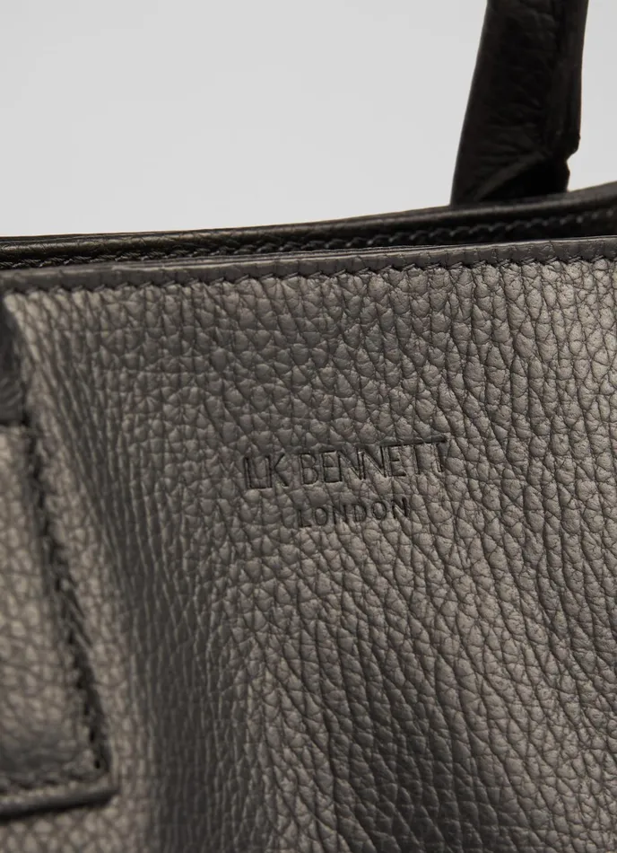 LK Bennett Lilith Black Grainy Leather Mini Tote Bag Women Shoulder Bags