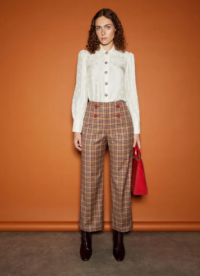 LK Bennett Polly Multi Check Sailor Trousers Women Trousers
