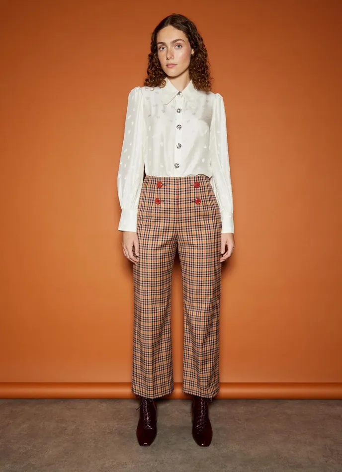 LK Bennett Polly Multi Check Sailor Trousers Women Trousers