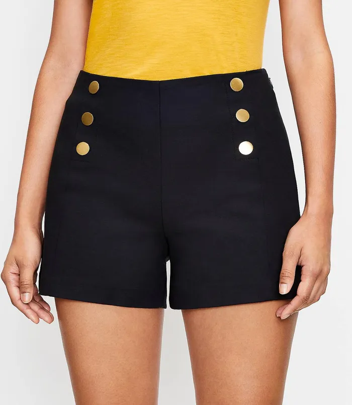 LOFT Curvy Admiral Shorts Black Women Shorts