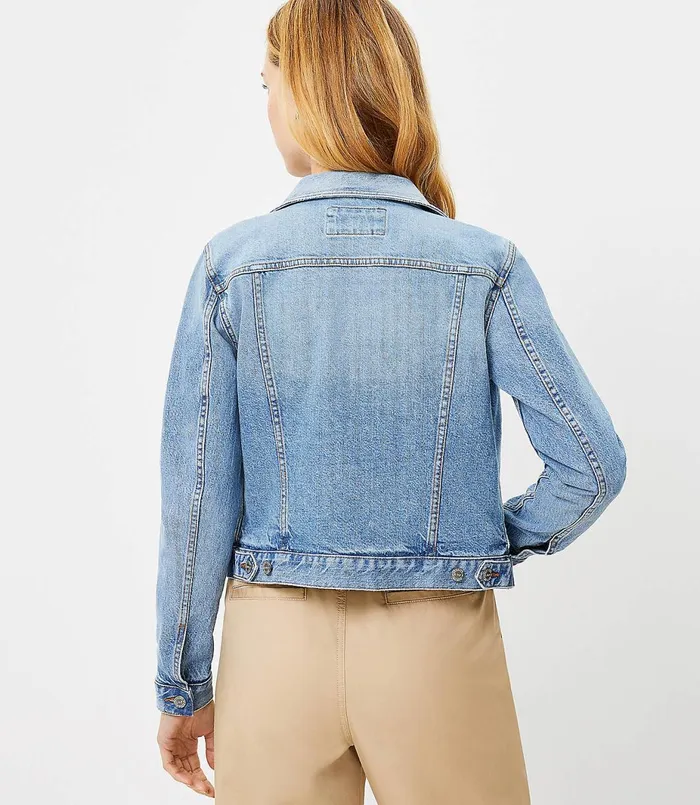 LOFT Denim Trucker Jacket In Original Mid Indigo Original Mid Indigo Wash Women Jackets and Blazers