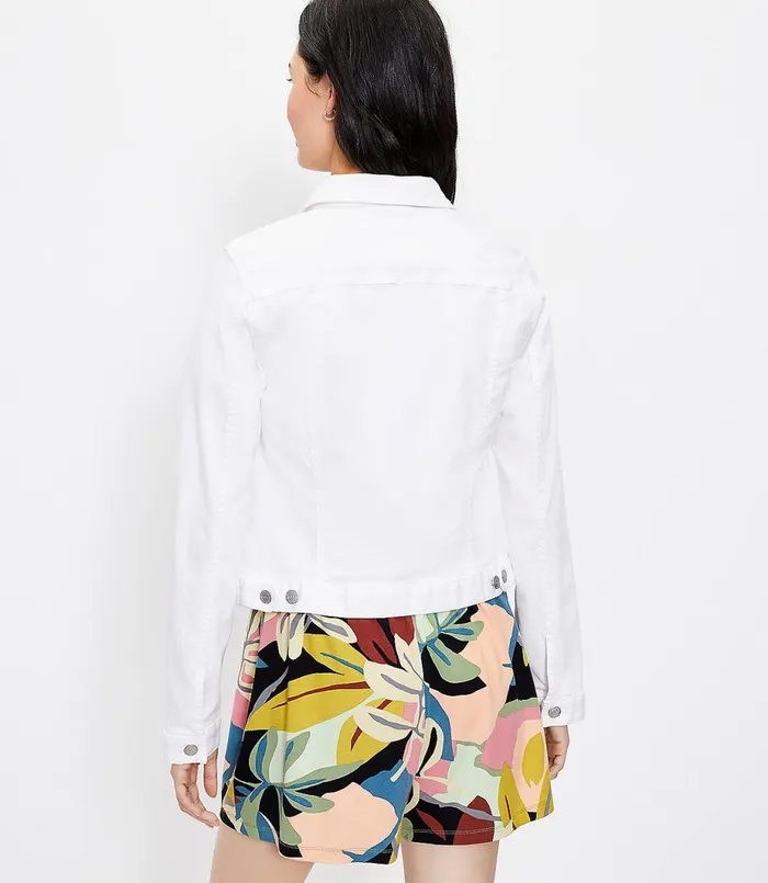 LOFT Denim Trucker Jacket In White White Women Jackets and Blazers